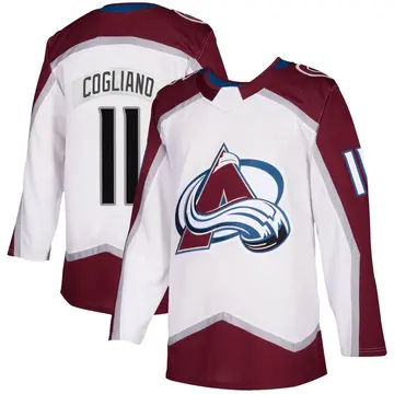 Men's Andrew Cogliano Colorado Avalanche ＃11 Authentic White 2020/21 Away Jersey