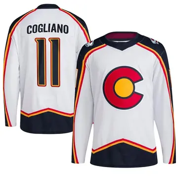 Men's Andrew Cogliano Colorado Avalanche ＃11 Authentic White Reverse Retro 2.0 Jersey