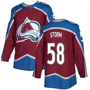 Men's Ben Storm Colorado Avalanche ＃58 Authentic Burgundy Home Jersey