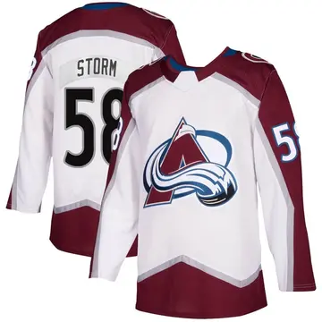 Men's Ben Storm Colorado Avalanche ＃58 Authentic White 2020/21 Away Jersey