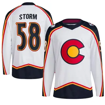 Men's Ben Storm Colorado Avalanche ＃58 Authentic White Reverse Retro 2.0 Jersey