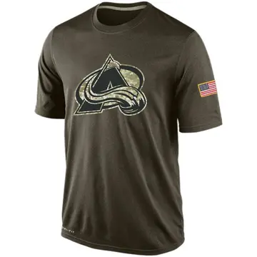 Men's Colorado Avalanche Olive Salute To Service KO Performance Dri-FIT T-Shirt