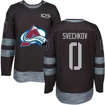 Men's Fedor Svechkov Colorado Avalanche ＃0 Authentic Black 1917-2017 100th Anniversary Jersey