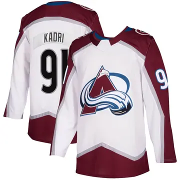 Men's Nazem Kadri Colorado Avalanche ＃91 Authentic White 2020/21 Away Jersey