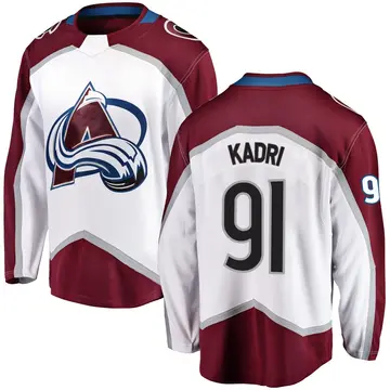Men's Nazem Kadri Colorado Avalanche ＃91 Breakaway White Away Jersey