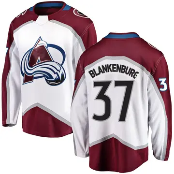 Men's Nick Blankenburg Colorado Avalanche ＃37 Breakaway White Away Jersey