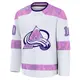 Men's Nicolas Roy Colorado Avalanche ＃10 Premium White 2024 Hockey Fights Cancer Practice Jersey
