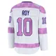 Men's Nicolas Roy Colorado Avalanche ＃10 Premium White 2024 Hockey Fights Cancer Practice Jersey