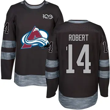 Men's Rene Robert Colorado Avalanche ＃14 Authentic Black 1917-2017 100th Anniversary Jersey