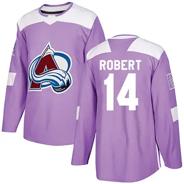 Men's Rene Robert Colorado Avalanche ＃14 Authentic Purple Fights Cancer Practice Jersey
