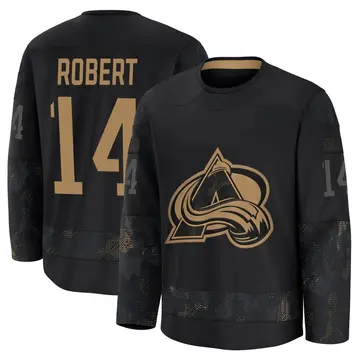 Men's Rene Robert Colorado Avalanche ＃14 Premium Black 2024 Military Appreciation Practice Jersey