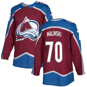 Men's Sam Malinski Colorado Avalanche ＃70 Authentic Burgundy Home Jersey