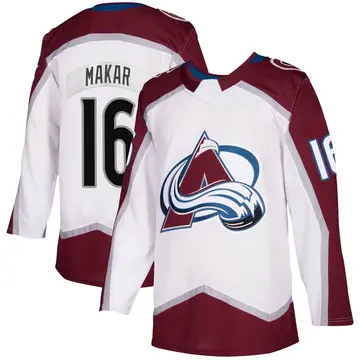 Men's Taylor Makar Colorado Avalanche ＃16 Authentic White 2020/21 Away Jersey
