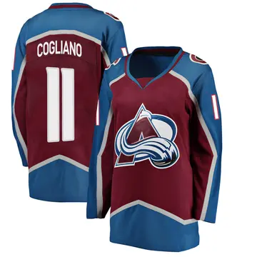 Women's Andrew Cogliano Colorado Avalanche ＃11 Breakaway Maroon Home Jersey