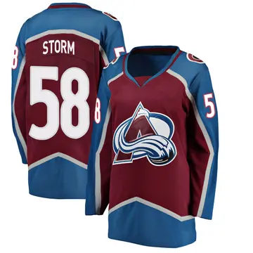 Women's Ben Storm Colorado Avalanche ＃58 Breakaway Maroon Home Jersey