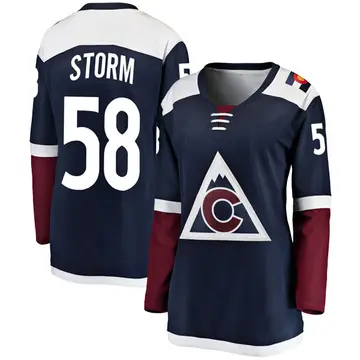 Women's Ben Storm Colorado Avalanche ＃58 Breakaway Navy Alternate Jersey