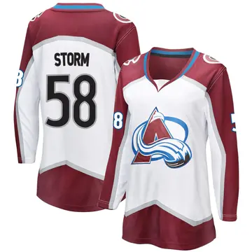 Women's Ben Storm Colorado Avalanche ＃58 Breakaway White Away Jersey