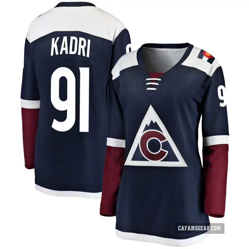 Women's Nazem Kadri Colorado Avalanche ＃91 Breakaway Navy Alternate Jersey