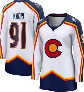 Women's Nazem Kadri Colorado Avalanche ＃91 Breakaway White Special Edition 2.0 Jersey