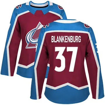 Women's Nick Blankenburg Colorado Avalanche ＃37 Authentic Burgundy Home Jersey