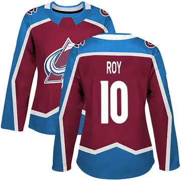 Women's Nicolas Roy Colorado Avalanche ＃10 Authentic Burgundy Home Jersey