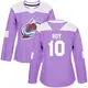 Women's Nicolas Roy Colorado Avalanche ＃10 Authentic Purple Fights Cancer Practice Jersey