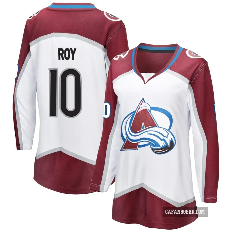 Women's Nicolas Roy Colorado Avalanche ＃10 Breakaway White Away Jersey