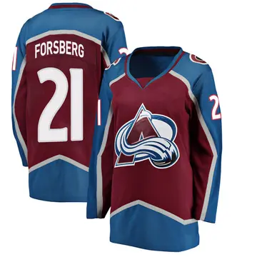 Women's Peter Forsberg Colorado Avalanche ＃21 Breakaway Maroon Home Jersey