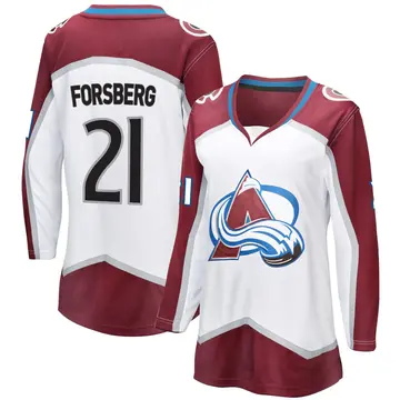 Women's Peter Forsberg Colorado Avalanche ＃21 Breakaway White Away Jersey