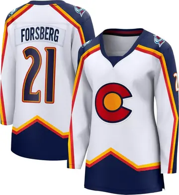 Women's Peter Forsberg Colorado Avalanche ＃21 Breakaway White Special Edition 2.0 Jersey