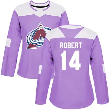 Women's Rene Robert Colorado Avalanche ＃14 Authentic Purple Fights Cancer Practice Jersey