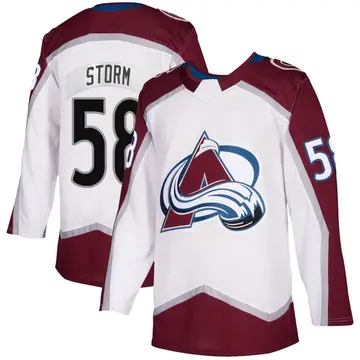 Youth Ben Storm Colorado Avalanche ＃58 Authentic White 2020/21 Away Jersey