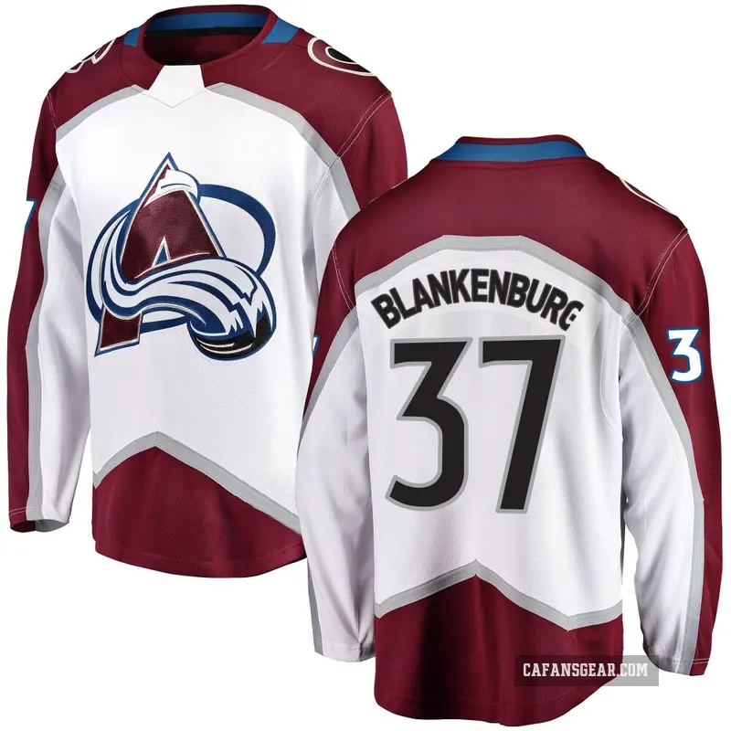 Youth Nick Blankenburg Colorado Avalanche ＃37 Breakaway White Away Jersey
