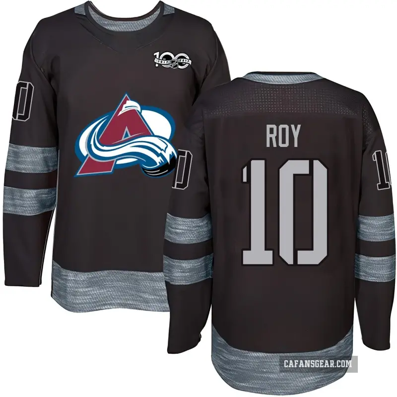 Youth Nicolas Roy Colorado Avalanche ＃10 Authentic Black 1917-2017 100th Anniversary Jersey
