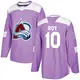 Youth Nicolas Roy Colorado Avalanche ＃10 Authentic Purple Fights Cancer Practice Jersey