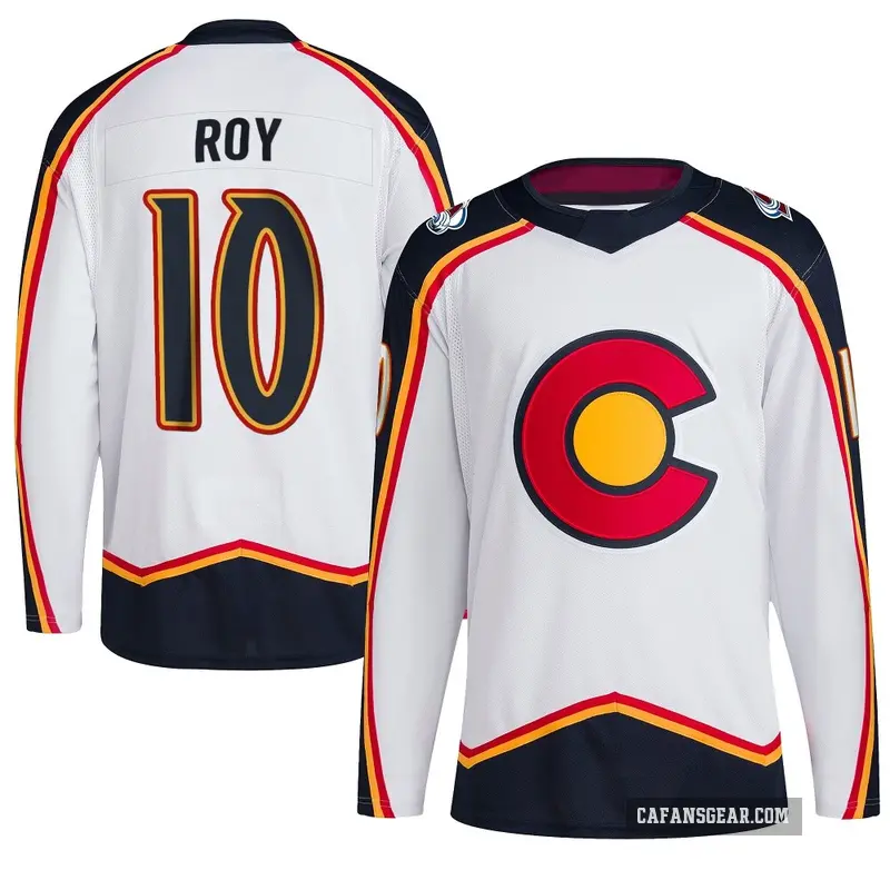 Youth Nicolas Roy Colorado Avalanche ＃10 Authentic White Reverse Retro 2.0 Jersey