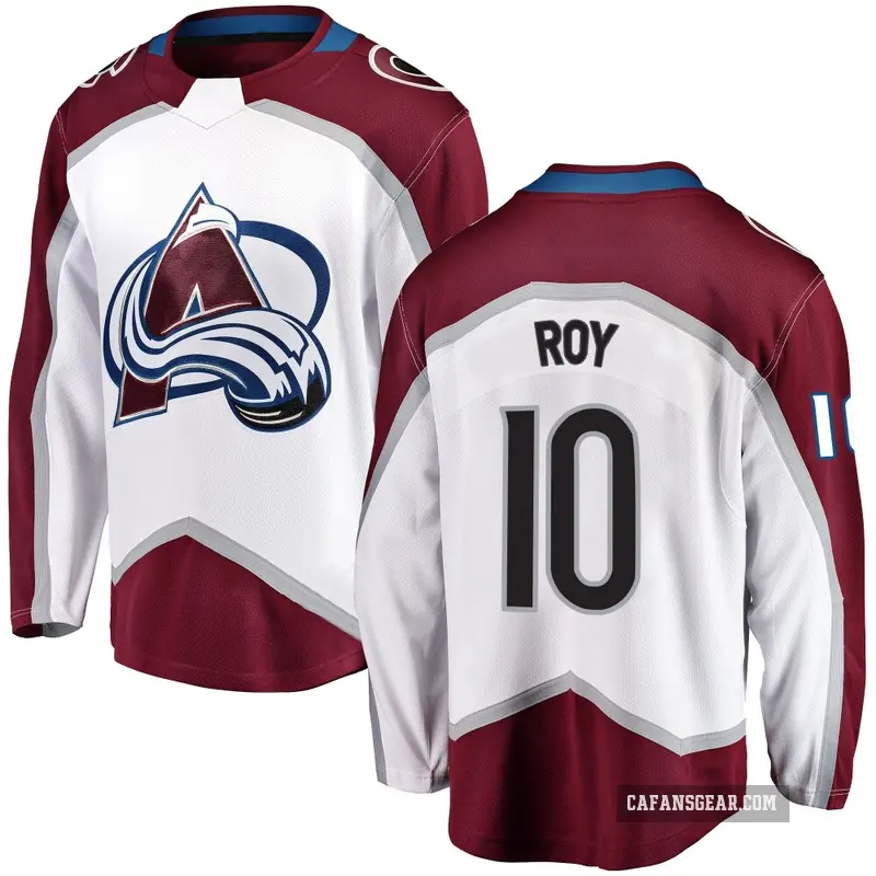 Youth Nicolas Roy Colorado Avalanche ＃10 Breakaway White Away Jersey