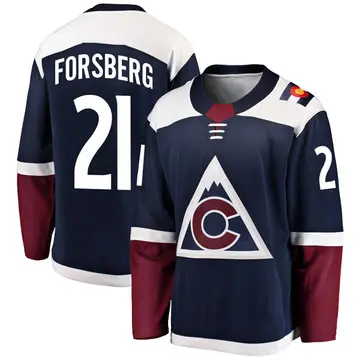 Youth Peter Forsberg Colorado Avalanche ＃21 Breakaway Navy Alternate Jersey