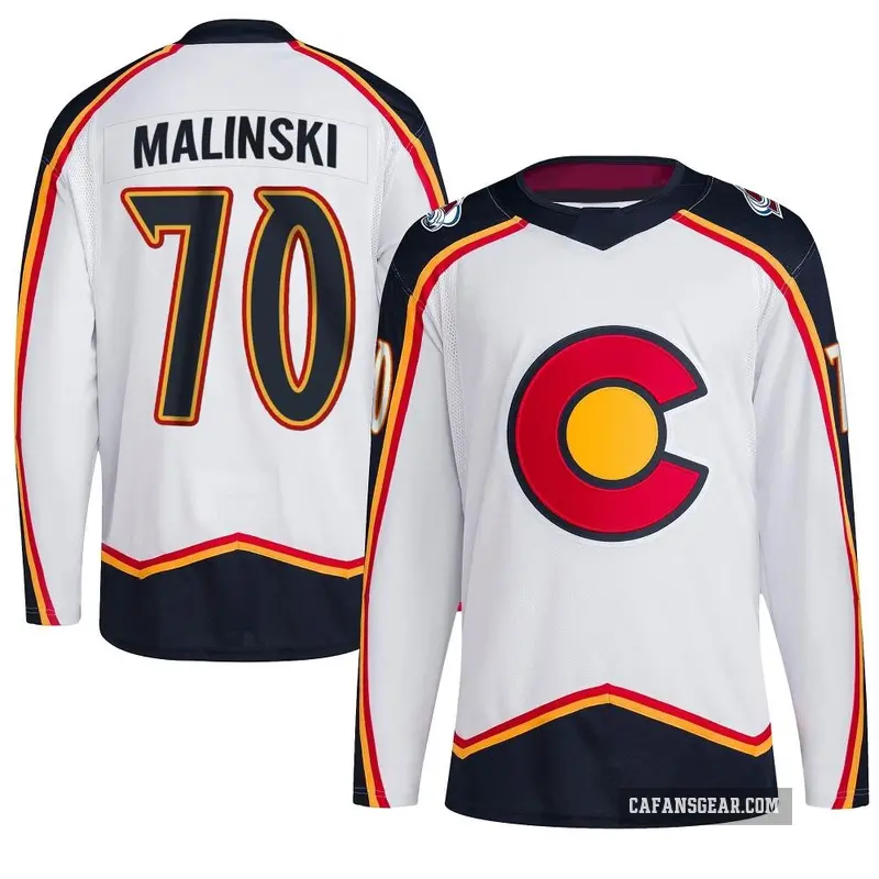 Youth Sam Malinski Colorado Avalanche ＃70 Authentic White Reverse Retro 2.0 Jersey