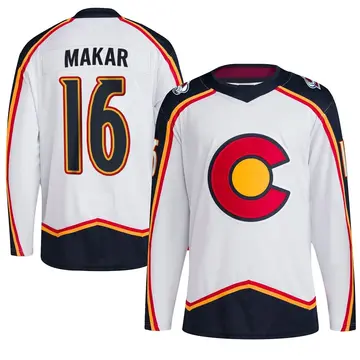 Youth Taylor Makar Colorado Avalanche ＃16 Authentic White Reverse Retro 2.0 Jersey